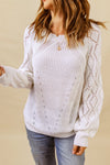 Lia Hollow-out Puffy Sleeve Knit Sweater - B.You Boutique & Boji Balloon Bar