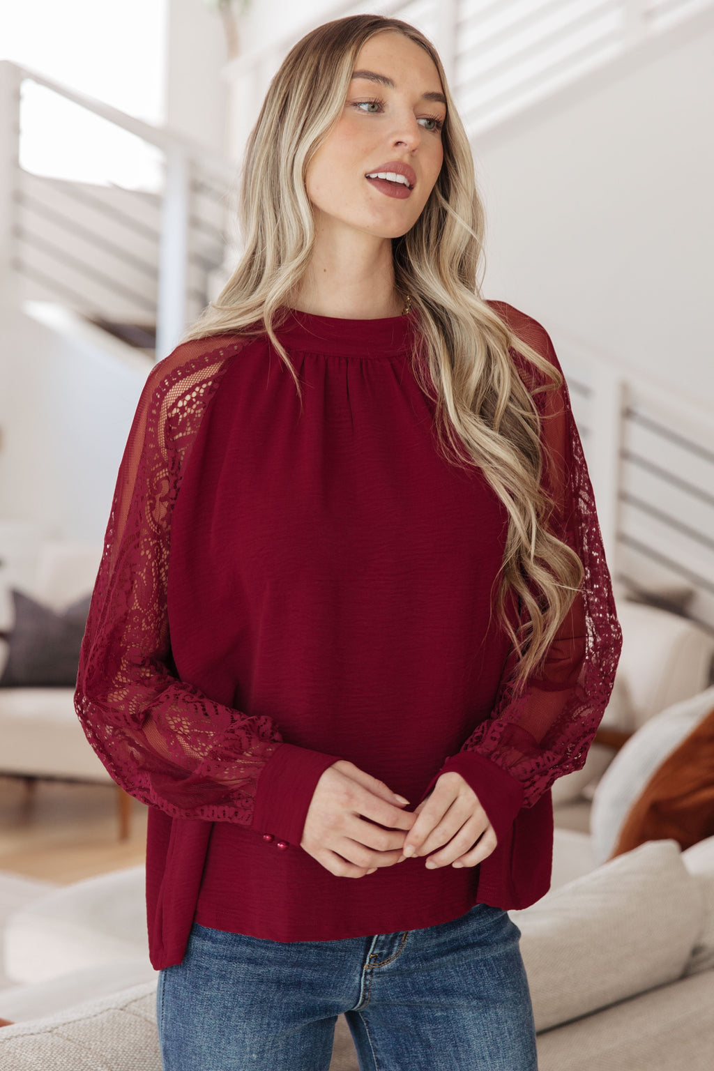 Lace on My Sleeves Blouse - B.You Boutique & Boji Balloon Bar