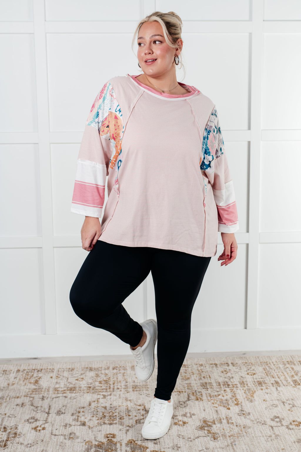 New Chapter Floral Color Block Patchwork Top - B.You Boutique & Boji Balloon Bar