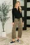 Barrel Ankle Crop Jean in leopard print at B.You Boutique