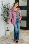 Puddle Jumper Full Front Zip Up Jacket in Mauve - B.You Boutique & Boji Balloon Bar