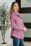 Puddle Jumper Full Front Zip Up Jacket in Mauve - B.You Boutique & Boji Balloon Bar