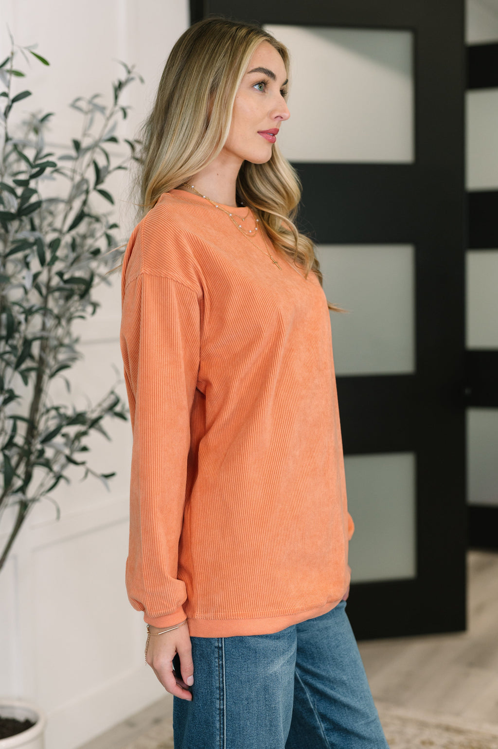Taking A Drive Oversized Corded Sweatshirt - B.You Boutique & Boji Balloon Bar