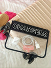 Chargers Clear Pouch - Black - B.You Boutique & Boji Balloon Bar