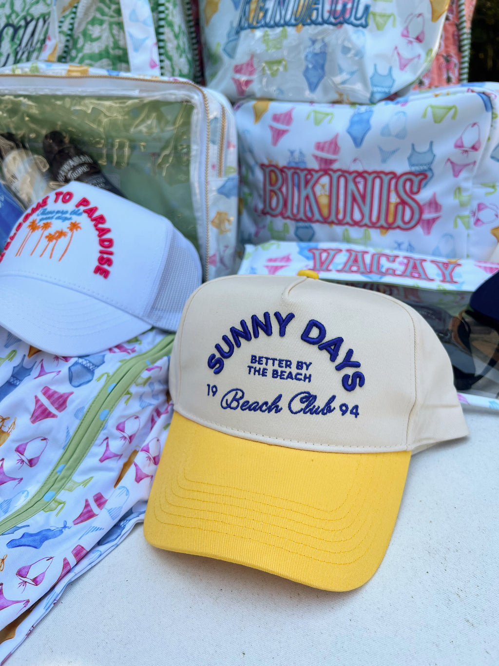 Sunny Days - Yellow Vintage Trucker Hat - B.You Boutique & Boji Balloon Bar