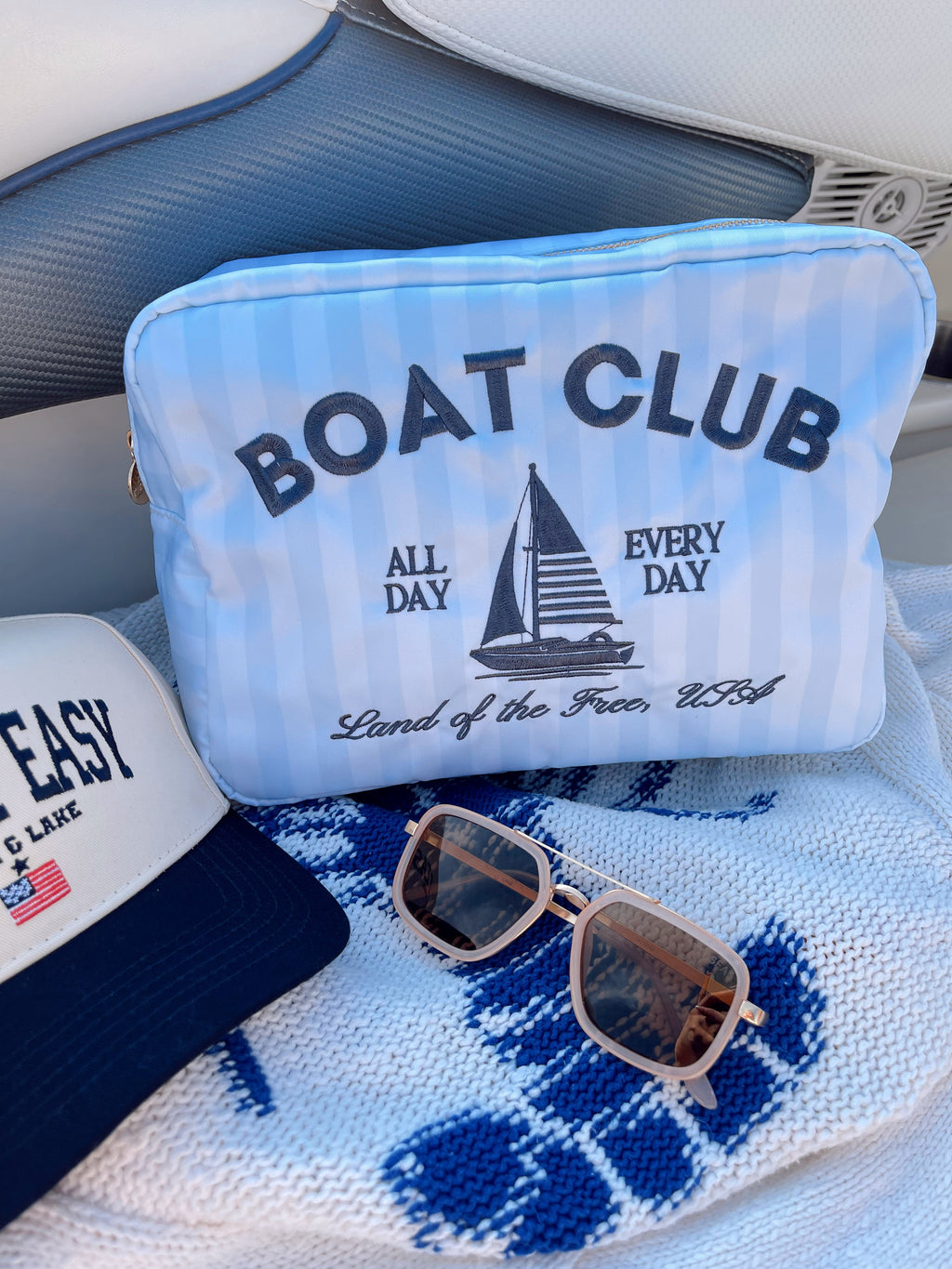 Boat Club - Blue Stripes XL Bag - B.You Boutique & Boji Balloon Bar