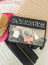 Chargers Clear Pouch - Black - B.You Boutique & Boji Balloon Bar