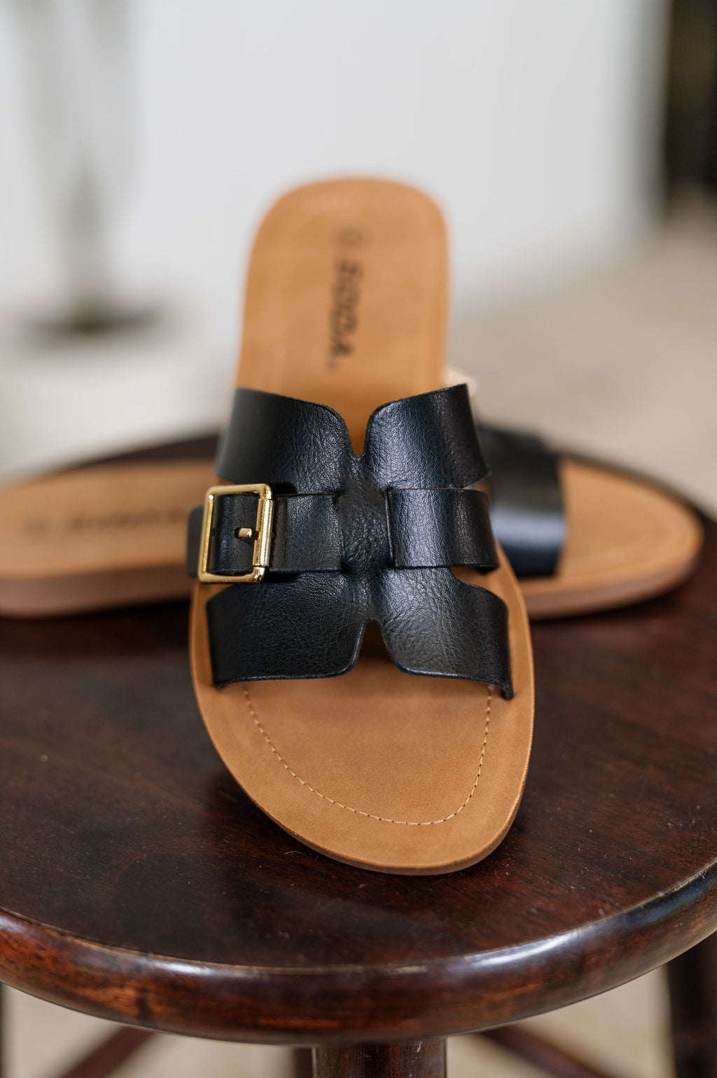Torvi Black Slip on Sandals - B.You Boutique & Boji Balloon Bar