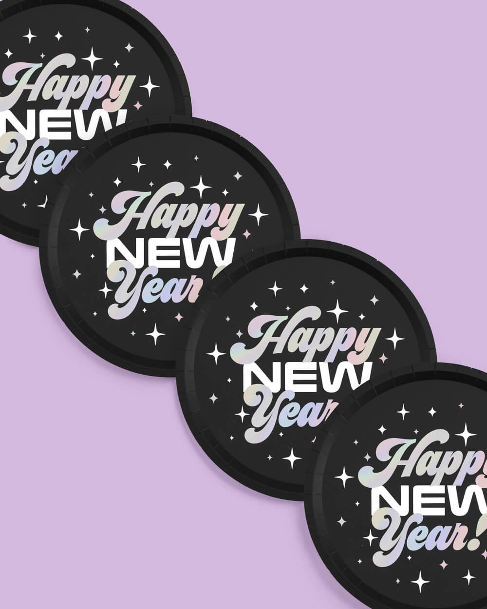 25 Happy New Year 9" paper plate set