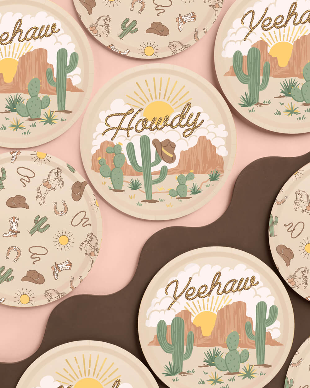 Wild Wild West Plates - 24 paper plates - B.You Boutique & Boji Balloon Bar