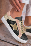 Clare Gold Glitter Star Lace-up Sneakers - B.You Boutique & Boji Balloon Bar
