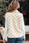 Stevie Sherpa Checkerboard Button Vest With Pocket - B.You Boutique & Boji Balloon Bar