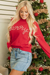 Aria Beaded Merry Casual Sweater