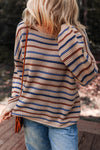 Emery Striped Knitted Drop Shoulder Round Neck Sweater - B.You Boutique & Boji Balloon Bar