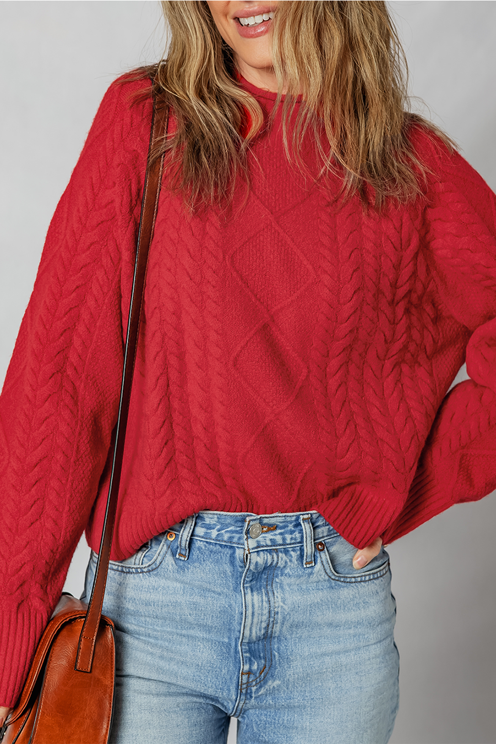 Joanna Cable Knit Baggy Sweater - B.You Boutique & Boji Balloon Bar