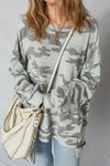 Retro Camouflage Exposed Seam Sweatshirt