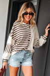 Ariana Stripe Stitched Oversized Sweatshirt