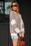 Ariana Stripe Stitched Oversized Sweatshirt