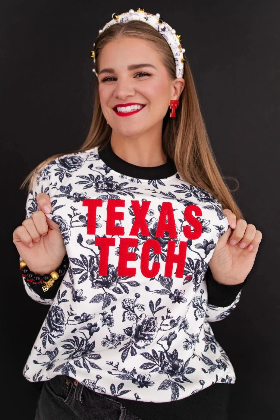 Brianna Cannon TEXAS TECH FLORAL TOILE SWEATSHIRT at B.You Boutique