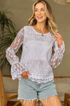 Tassa Mesh Flounce Sleeve Blouse - B.You Boutique & Boji Balloon Bar