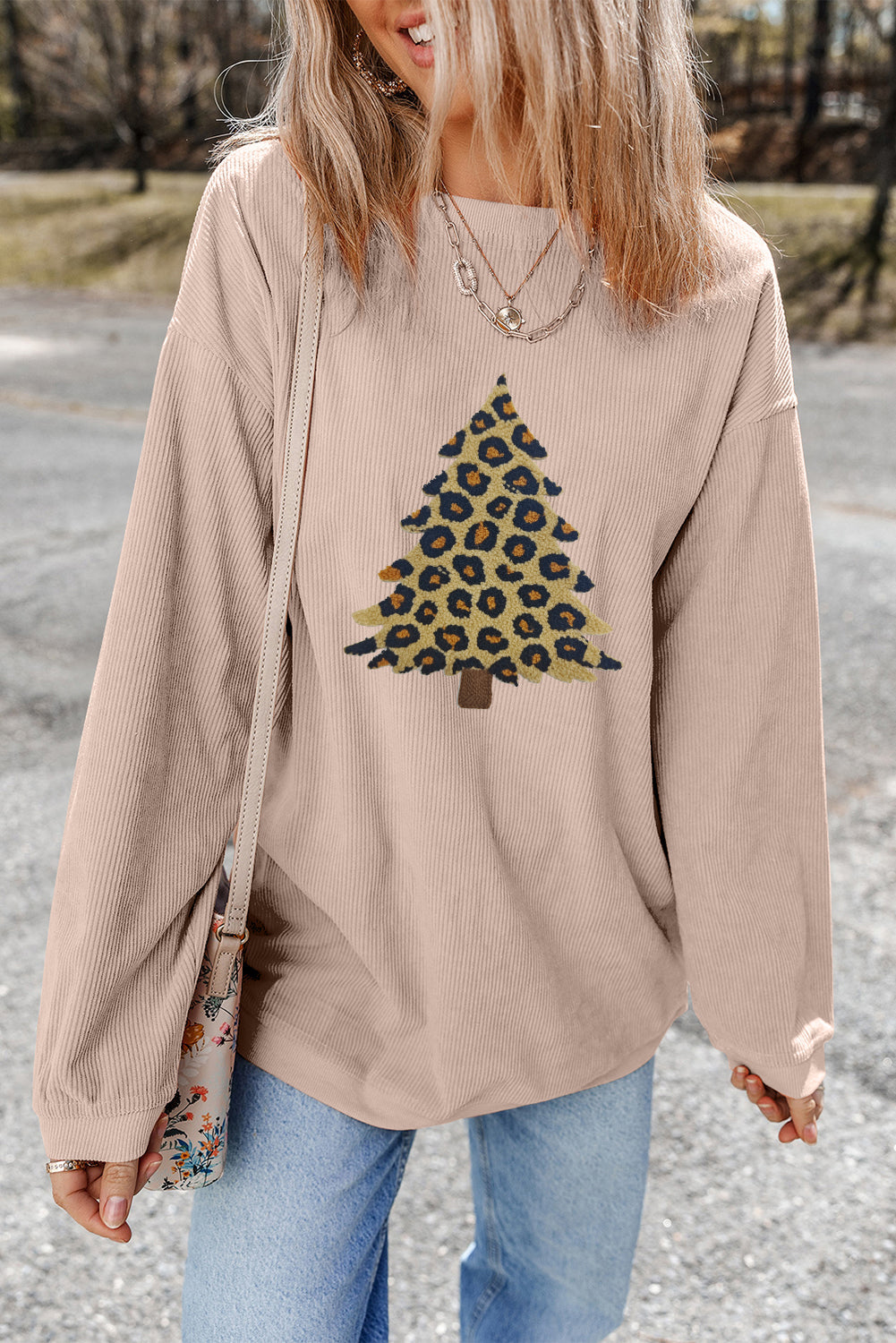 Milazia Tree Graphic Corded Sweatshirt - B.You Boutique & Boji Balloon Bar