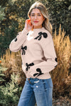 Eleanor Bow Pattern Loose Sweater - B.You Boutique & Boji Balloon Bar