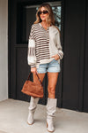 Ariana Stripe Stitched Oversized Sweatshirt