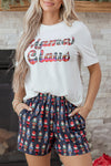 Sylvia Claus Plaid Letter Tee