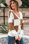 Julia Checkered Button Sweater Cardigan
