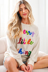 Sylevi Graphic Ribbed Loose Sweatshirt