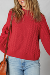 Joanna Cable Knit Baggy Sweater - B.You Boutique & Boji Balloon Bar