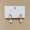 Elegance In Chains Pearl Earrings - WATERPROOF