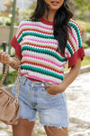 Molly Sleeve Colorful Textured Sweater