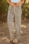 Mabel Leopard Drawstring Elastic Waistband Loose Pants - B.You Boutique & Boji Balloon Bar