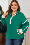 Ava Contrast Trim Fleece Plus Sweatshirt
