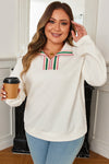 Aria Striped Collar Baggy Sweatshirt