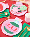 24 colorful Christmas ornament paper plates