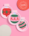 24 colorful Christmas ornament paper plates