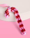 Disco Candy Cane Ornament - disco tiled ornament