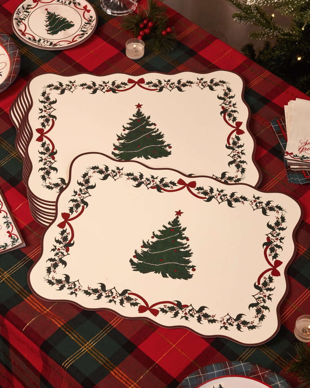 Season's Greetings Paper Placemats – Set of 25 by XO Fetti