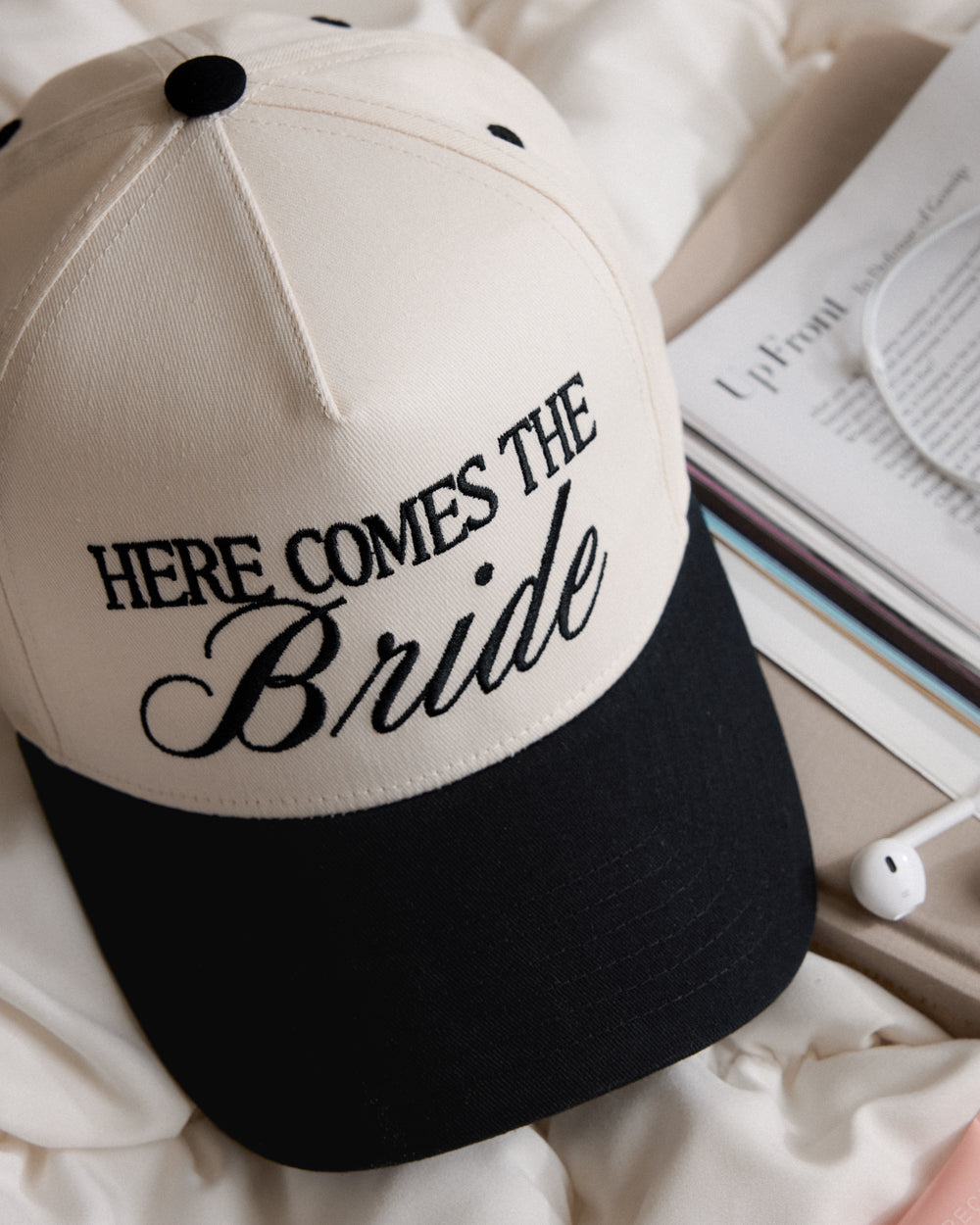 Here Comes the Bride Hat - embroidered trucker hat - B.You Boutique & Boji Balloon Bar