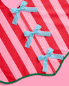 Candy Cane Tree Skirt - pink and red striped tree skirt
