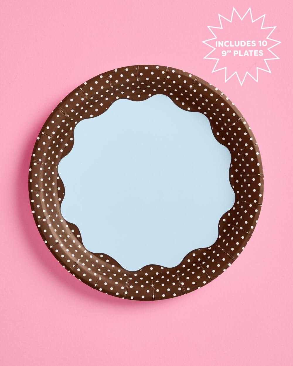 Cocoa Dot Paper Plates – 9 Inch by XO Fetti