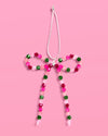 Beaded Bow Ornament Set - 6 beaded bows