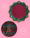 Tis the Season Christmas Plate Set 32 plates total: 16 large 9" plates + 16 small 7" dessert plates
