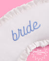 Something Blue Sleep Mask - embroidered white satin