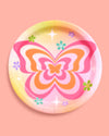 24 colorful butterfly paper plates
