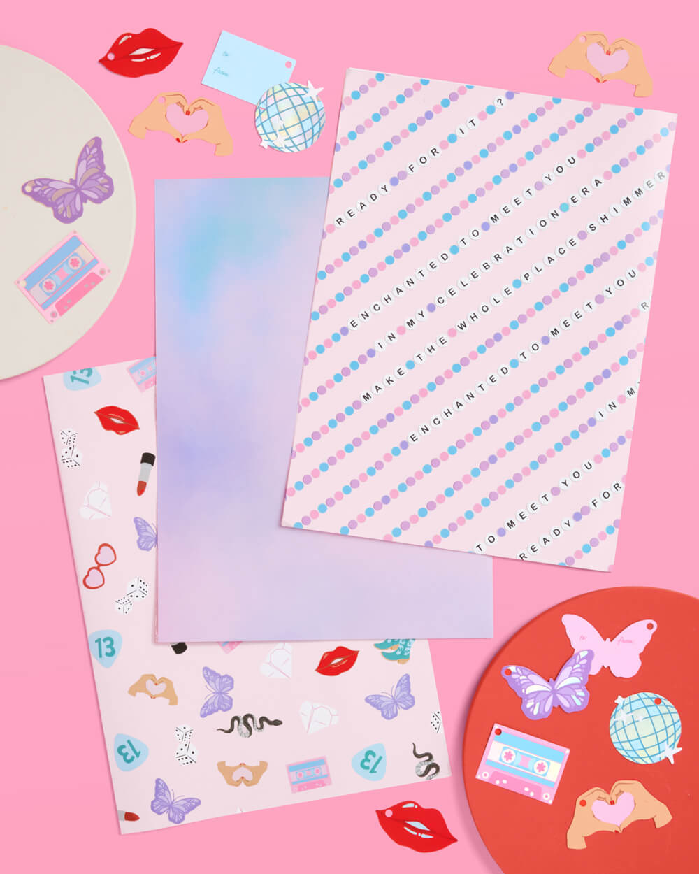 Gifting Era Wrapping Paper - 12 sheets + 16 tags - B.You Boutique & Boji Balloon Bar