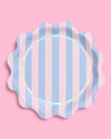 24 slumber party, sweet dreams paper plates w. a wavy edge + iridescent foil details