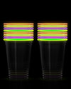 Rave Girl Glo Cups - 16 glow rimmed cups